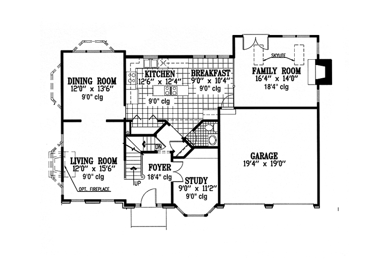Home Plan - Floor Plan - Main Floor for Colonial House Plan #953-31 - 4 bed, 2.5 bath
