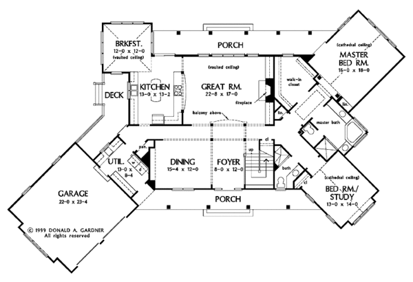 Craftsman Floor Plan - Main Floor Plan #929-497