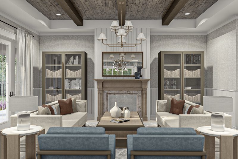 House Blueprint - Interior - Family Room 1 for Southern House Plan #455-558 - 3 bed, 2.5 bath