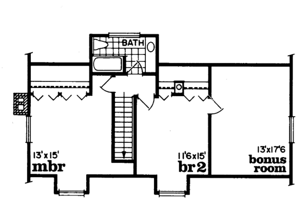 Dream House Plan - Country Floor Plan - Upper Floor Plan #47-674