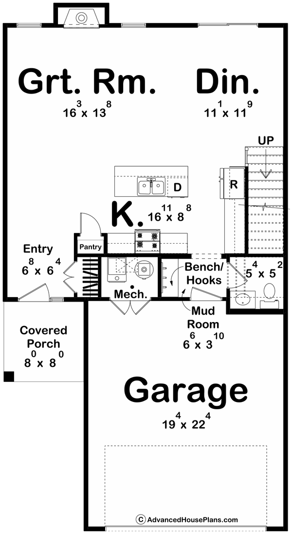 Dream House Plan - Craftsman Floor Plan - Main Floor Plan #455-481