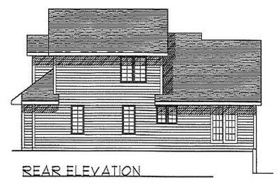 Exterior - Rear Elevation for Traditional House Plan #70-272 - 3 bed, 2.5 bath