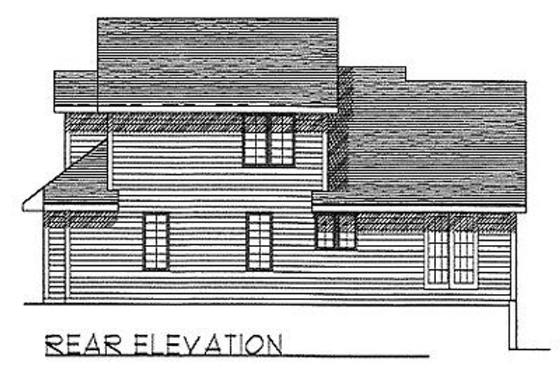House Plan Design - Exterior - Rear Elevation for Traditional House Plan #70-272 - 3 bed, 2.5 bath
