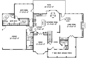Floor Plan - Main Floor for Farmhouse House Plan #11-209 - 4 bed, 4 bath