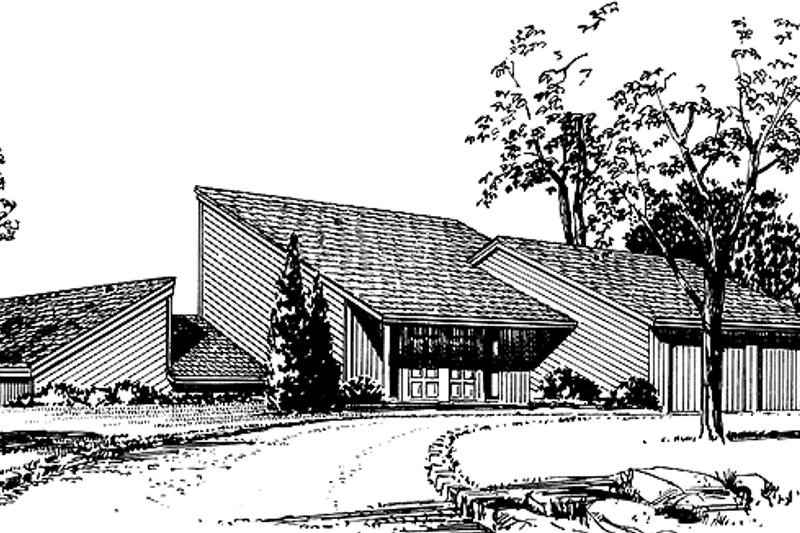 Home Plan - Exterior - Front Elevation 3 for Contemporary House Plan #320-820 - 2 bed, 2 bath