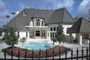 Exterior - Rear Elevation House Blueprint - European Exterior - Rear Elevation Plan #417-563