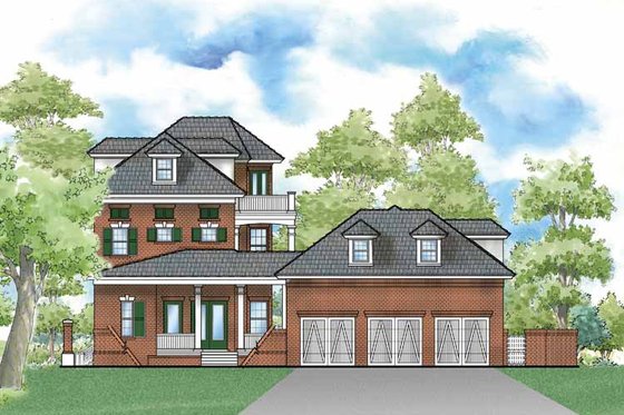 Exterior - Rear Elevation for Traditional House Plan #930-359 - 4 bed, 3.5 bath