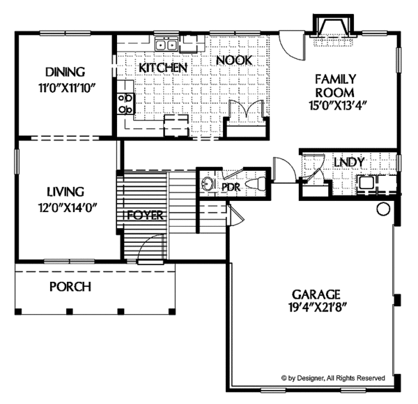 Dream House Plan - Country Floor Plan - Main Floor Plan #999-79