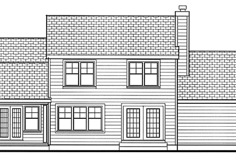 House Blueprint - Exterior - Rear Elevation for Farmhouse House Plan #3-255 - 4 bed, 2.5 bath