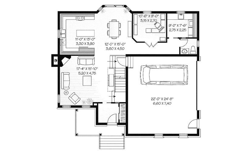 Home Plan - Floor Plan - Main Floor for European House Plan #23-2544 - 4 bed, 2.5 bath