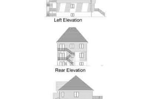 Exterior - Rear Elevation for European House Plan #138-181 - 3 bed, 1 bath
