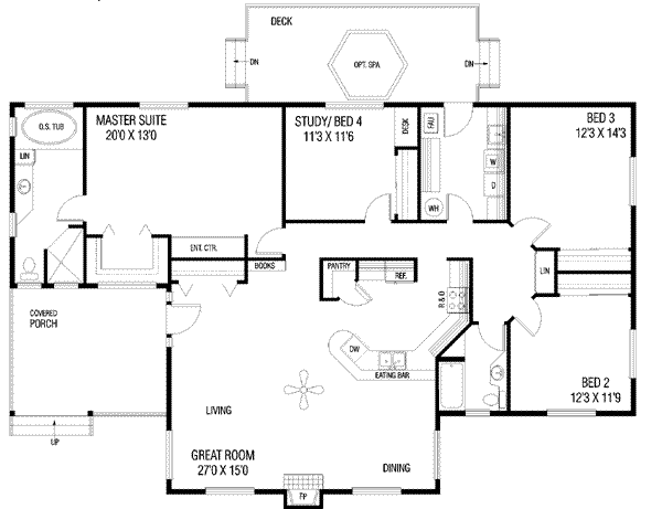 Architectural House Design - Traditional Floor Plan - Main Floor Plan #60-521