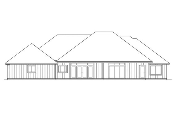 Exterior - Rear Elevation for Mediterranean House Plan #124-277 - 4 bed, 3 bath