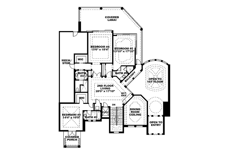 Dream House Plan - Floor Plan - Upper Floor for Mediterranean House Plan #1017-74 - 5 bed, 5.5 bath