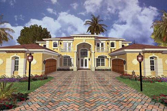 Exterior - Front Elevation for Mediterranean House Plan #420-179 - 5 bed, 5 bath