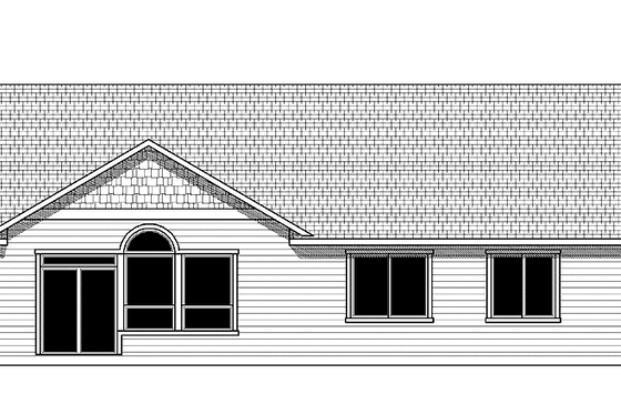 Exterior - Rear Elevation for Craftsman House Plan #943-3 - 3 bed, 2 bath