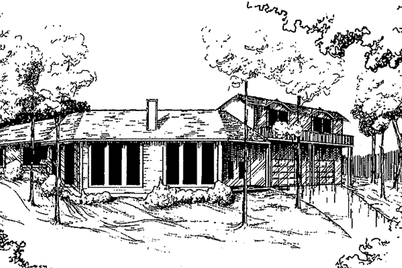 Home Plan - Contemporary Exterior - Front Elevation Plan #60-845