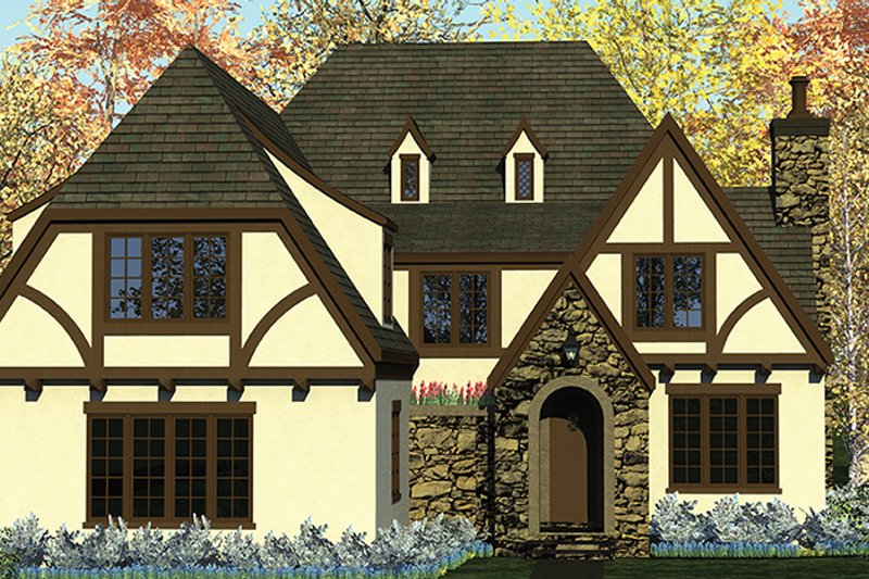 Home Plan - Exterior - Front Elevation 4 for European House Plan #453-637 - 4 bed, 4.5 bath