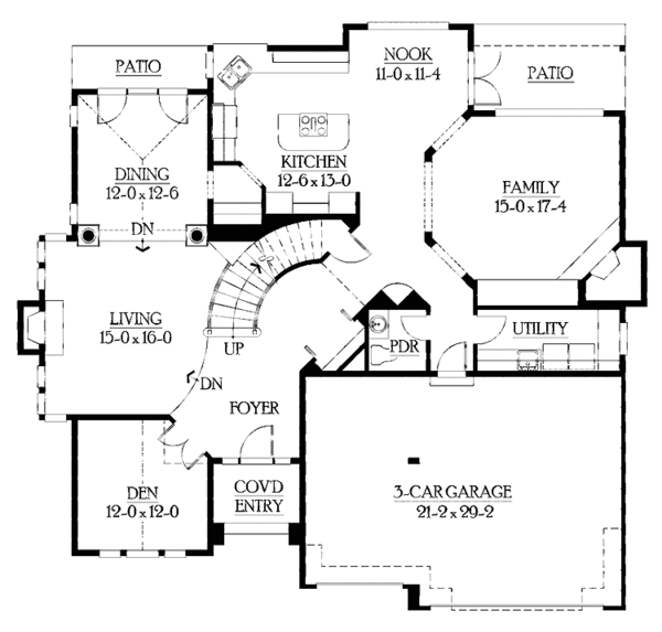 House Plan Design - Traditional Floor Plan - Main Floor Plan #132-425