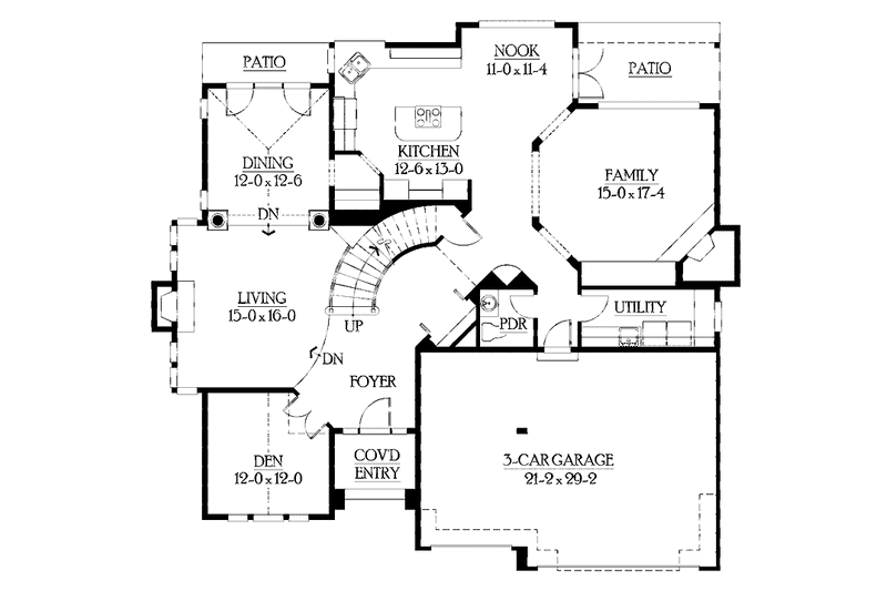 Dream House Plan - Floor Plan - Main Floor for Traditional House Plan #132-425 - 4 bed, 3.5 bath