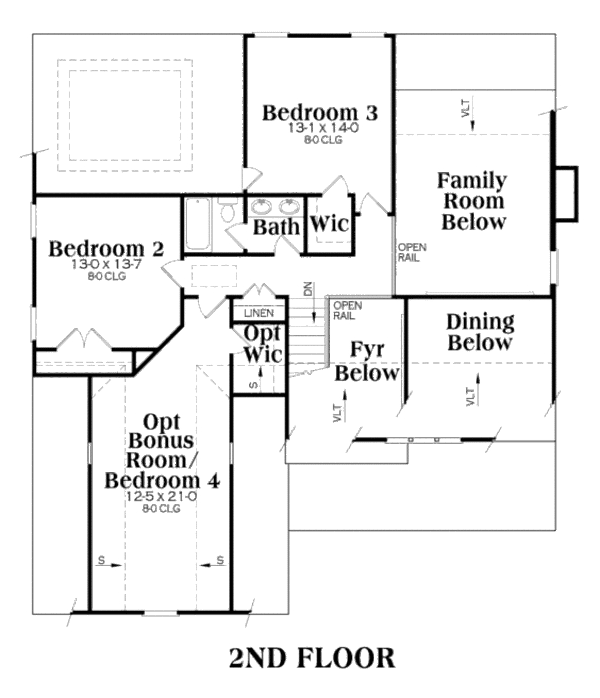 House Plan Design - Craftsman Floor Plan - Upper Floor Plan #419-217