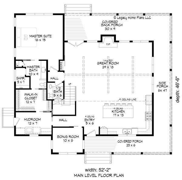 Home Plan - Cabin Floor Plan - Main Floor Plan #932-776