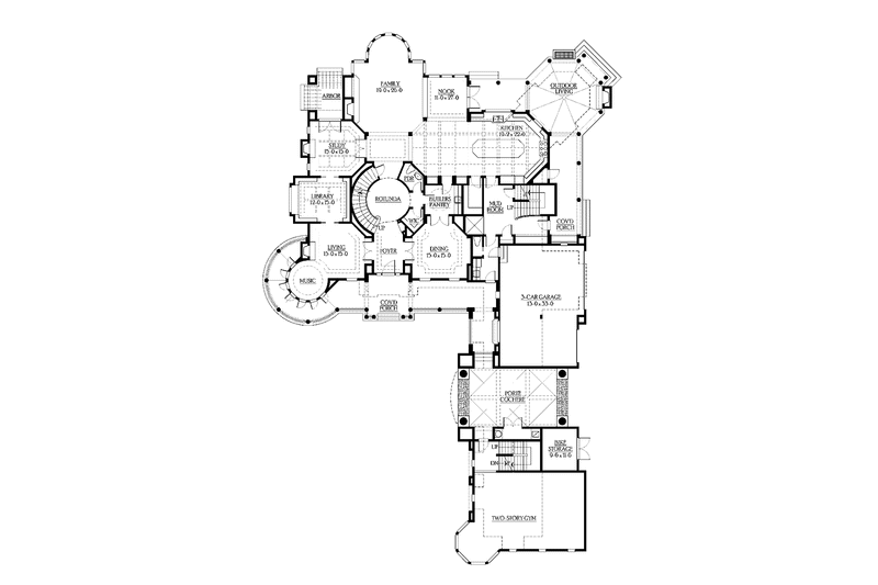 Home Plan - Floor Plan - Main Floor for Craftsman House Plan #132-508 - 4 bed, 5 bath