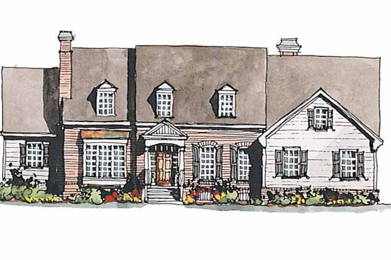 Home Plan - Exterior - Front Elevation 3 for Colonial House Plan #429-177 - 3 bed, 2.5 bath