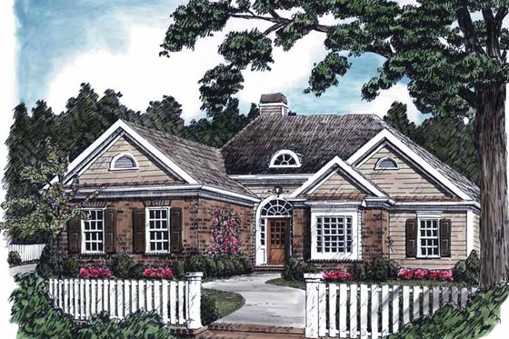 Exterior - Front Elevation 3 for Country House Plan #927-581 - 3 bed, 2 bath