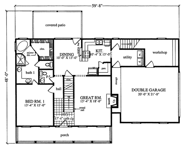 Dream House Plan - Country Floor Plan - Main Floor Plan #42-690