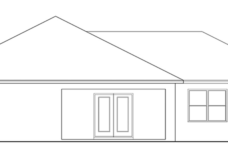 Home Plan - Exterior - Rear Elevation for Mediterranean House Plan #1058-92 - 3 bed, 2 bath