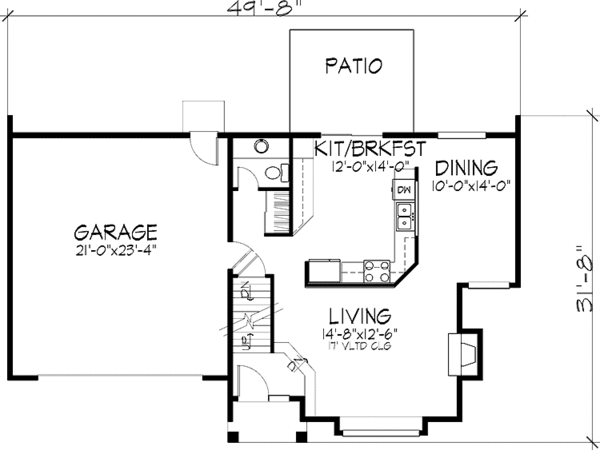 Home Plan - Prairie Floor Plan - Main Floor Plan #320-1068