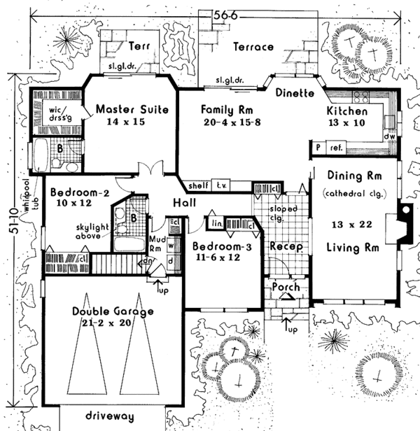 House Plan Design - Traditional Floor Plan - Main Floor Plan #3-342