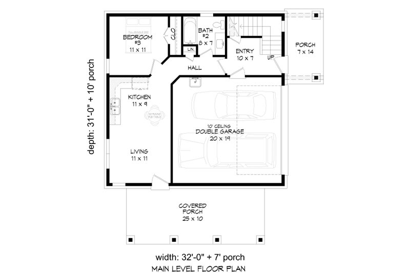 Dream House Plan - Floor Plan - Main Floor for Contemporary House Plan #932-562 - 3 bed, 2 bath