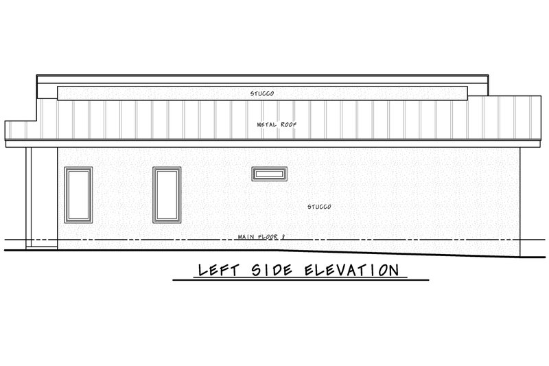 Architectural House Design - Exterior - Other Elevation 1 for Contemporary House Plan #20-2586 - 3 bed, 2 bath