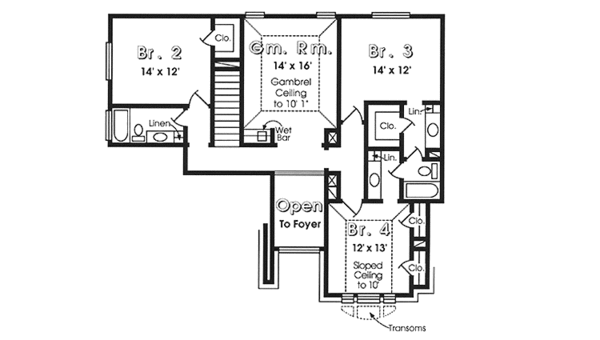 House Plan Design - Country Floor Plan - Upper Floor Plan #974-2