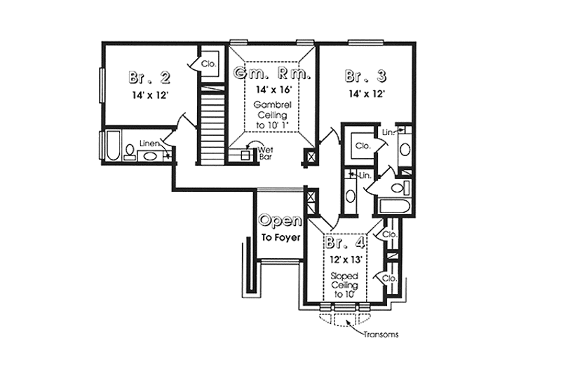 Home Plan - Floor Plan - Upper Floor for Country House Plan #974-2 - 4 bed, 3.5 bath