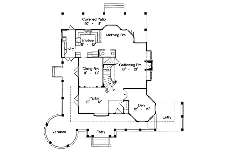 Home Plan - Floor Plan - Main Floor for Victorian House Plan #417-791 - 4 bed, 2.5 bath