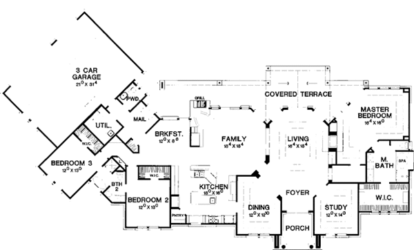 Architectural House Design - Contemporary Floor Plan - Main Floor Plan #472-300