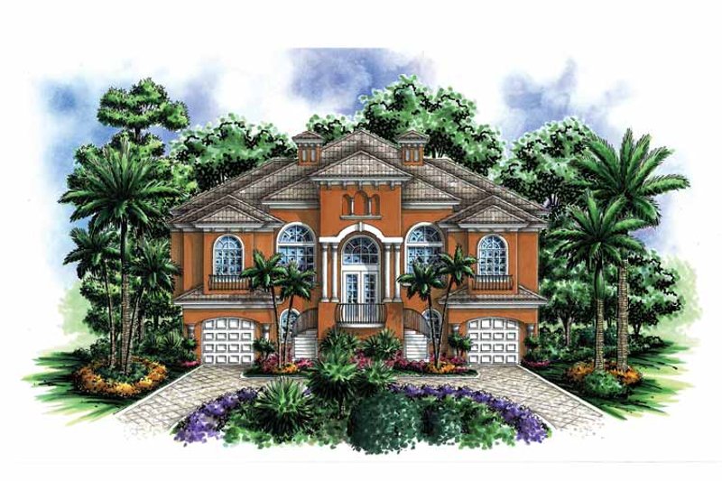 Home Plan - Exterior - Front Elevation 3 for Mediterranean House Plan #1017-125 - 3 bed, 3.5 bath