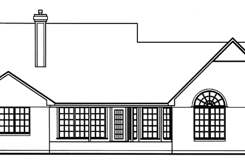 Home Plan - Exterior - Rear Elevation 1 for Country House Plan #42-553 - 4 bed, 2 bath
