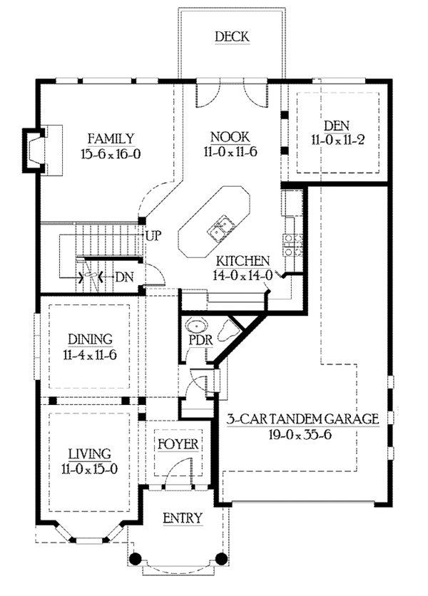 Dream House Plan - Craftsman Floor Plan - Main Floor Plan #132-366