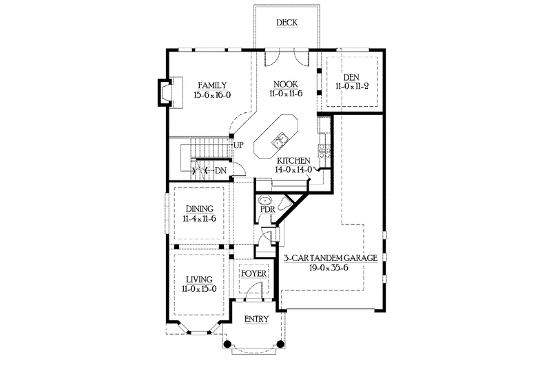 Home Plan - Floor Plan - Main Floor for Craftsman House Plan #132-366 - 4 bed, 3.5 bath