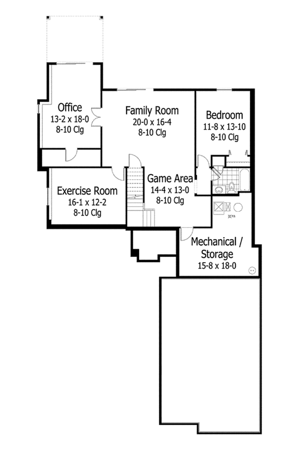 Home Plan - Ranch Floor Plan - Lower Floor Plan #51-1058