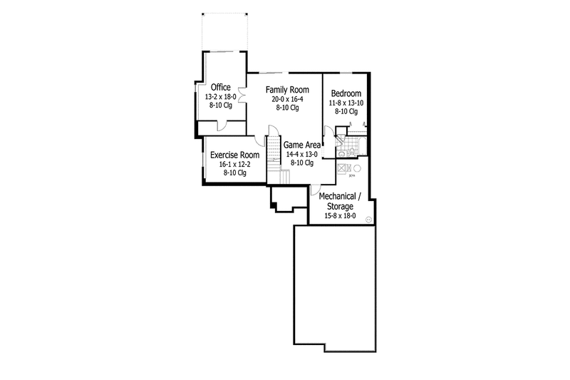 Home Plan - Floor Plan - Lower Floor for Ranch House Plan #51-1058 - 2 bed, 2.5 bath