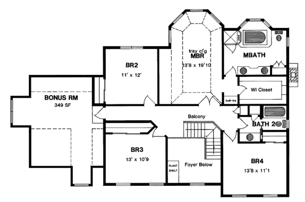 Home Plan - Country Floor Plan - Upper Floor Plan #316-134