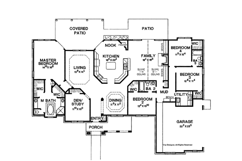 Home Plan - Floor Plan - Main Floor for Mediterranean House Plan #472-307 - 4 bed, 3 bath