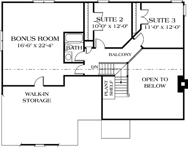 House Plan Design - Traditional Floor Plan - Upper Floor Plan #453-494