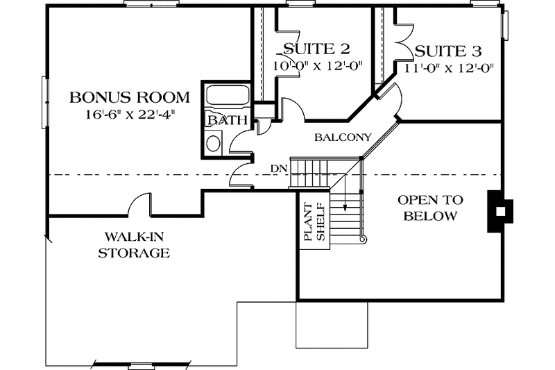 House Blueprint - Floor Plan - Upper Floor for Traditional House Plan #453-494 - 3 bed, 2.5 bath
