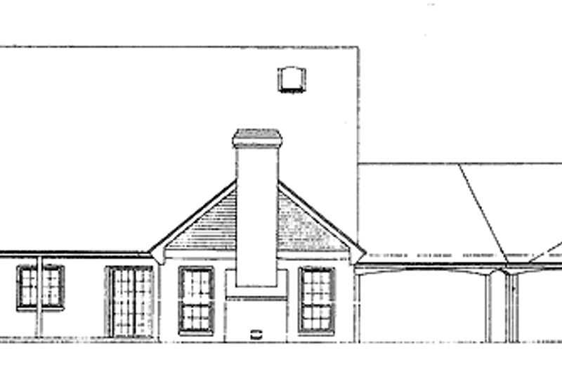 Architectural House Design - Exterior - Rear Elevation for Ranch House Plan #310-1075 - 4 bed, 3 bath